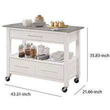 Load image into Gallery viewer, Modern Kitchen Cart Stainless Steel Top