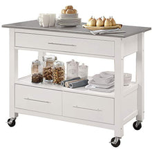 Load image into Gallery viewer, gray-white-stainless-steel-top-kitchen-cart.jpg
