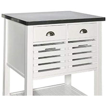 Load image into Gallery viewer, Wooden Kitchen Cart White &amp; Silver