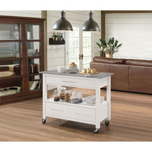 Load image into Gallery viewer, Ottawa Kitchen Cart with Stainless Steel Top and Ample Storage - Mobile and Multifunctional